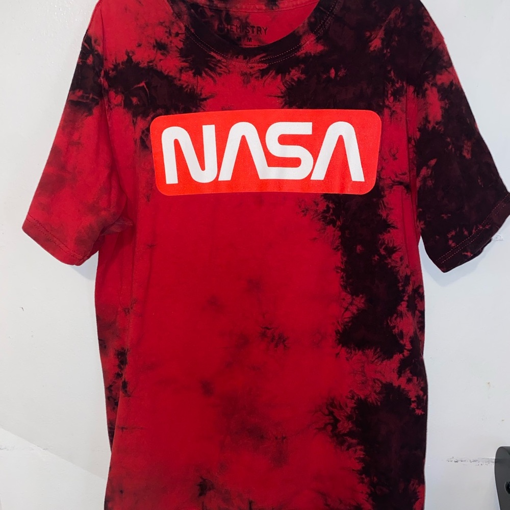 Mens Red and Black Nasa Shirt (M)
